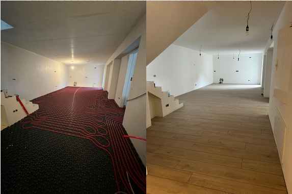 Fußbodenheizung Installation